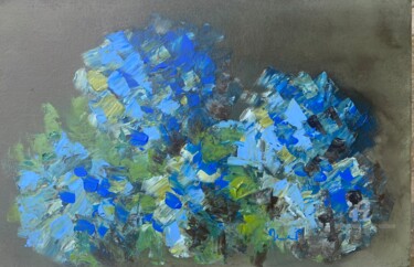 Painting titled "Blue Hydrangea 1" by Mc Toulouse, Original Artwork, Acrylic