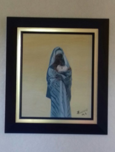 Peinture intitulée "Vierge noire" par Marie Christine Laurent, Œuvre d'art originale, Huile