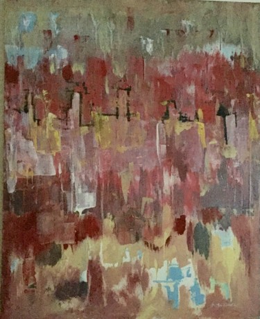 Painting titled "Ciudad en llamas II" by Patricia Mc Alister, Original Artwork, Acrylic