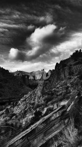 Photography titled ""Smith Rock Fence"" by Michael C Bertsch, Original Artwork
