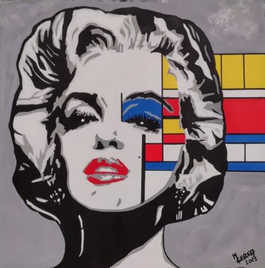 Painting titled "MARILYN" by Mcerea, Original Artwork, Acrylic Mounted on Wood Stretcher frame