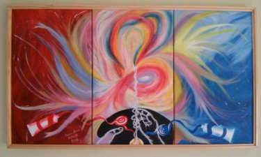 Картина под названием "The artist" - Cezara Livia Mihaila, Подлинное произведение искусства, Масло Установлен на Деревянная…