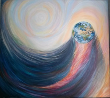 Painting titled "Global warming" by Cezara Livia Mihaila, Original Artwork, Oil