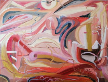 Картина под названием "Life,s map" - Cezara Livia Mihaila, Подлинное произведение искусства, Масло Установлен на Деревянная…