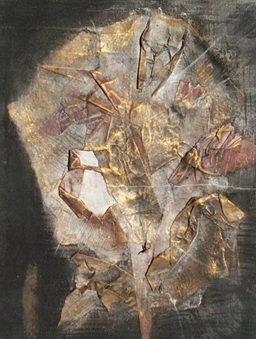 Peinture intitulée "Crumple 2 (détail)" par Christine Fric, Œuvre d'art originale