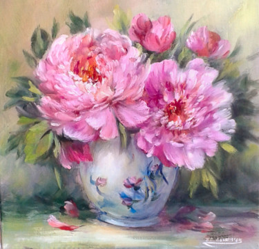 Peinture intitulée "Le petit bouquet de…" par Chrispaint-Flowers, Œuvre d'art originale, Huile