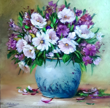 Pintura intitulada "tu15.jpg" por Chrispaint-Flowers, Obras de arte originais, Óleo