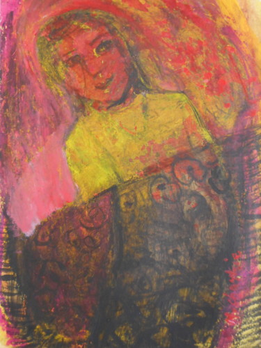 Peinture intitulée "L 'ENFANT MALADE" par Mchartrie, Œuvre d'art originale, Acrylique Monté sur Carton