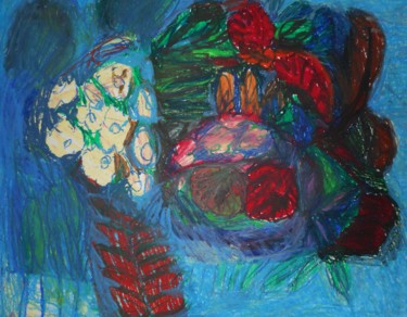 Peinture intitulée "BLUES" par Mchartrie, Œuvre d'art originale, Pastel Monté sur Carton