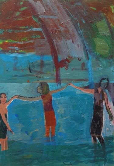 Peinture intitulée "LES PIEDS DANS L'EAU" par Mchartrie, Œuvre d'art originale, Acrylique