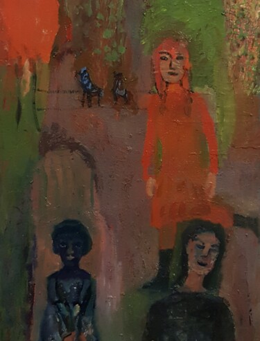 Peinture intitulée "DANS LE PARC" par Mchartrie, Œuvre d'art originale, Huile