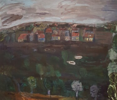 Картина под названием "PAS TRES LOIN DE CH…" - Mchartrie, Подлинное произведение искусства, Масло Установлен на Деревянная р…