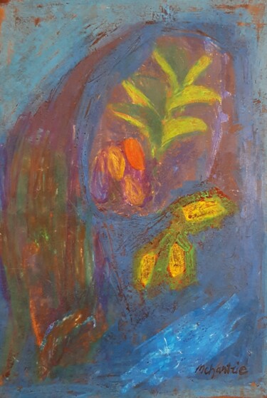 Schilderij getiteld "ORNEMENTS VEGETALES" door Mchartrie, Origineel Kunstwerk, Pastel Gemonteerd op Karton