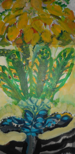 Painting titled "PLANTATION" by Mchartrie, Original Artwork, Acrylic Mounted on Cardboard