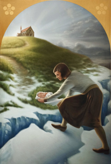 Sophie Scholl - Der Traum Malerei mit dem Titel "Sophie Scholl - Der…" von Marcel Heinze, Original-Kunstwerk, Öl