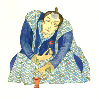 Картина под названием "Самурай" - Marie Chekunina, Подлинное произведение искусства