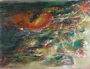 Pittura intitolato "Mixte sur toile" da Mounia Chellaoui, Opera d'arte originale, Acrilico