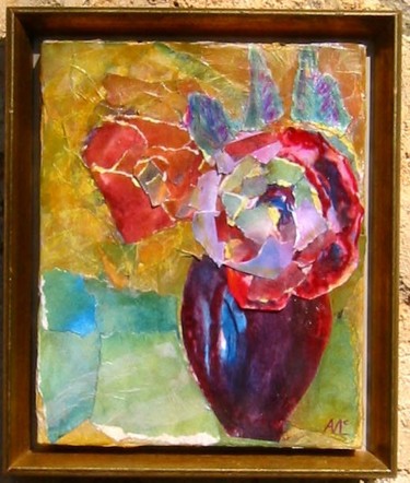 Painting titled "Small flower pot" by Agnes Mclaughlin, Original Artwork