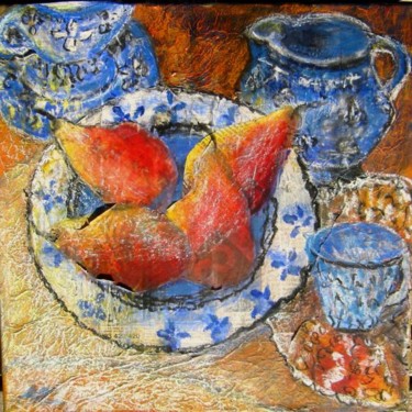 Painting titled "Pears" by Agnes Mclaughlin, Original Artwork
