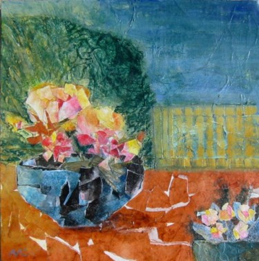Painting titled "Garden pots" by Agnes Mclaughlin, Original Artwork