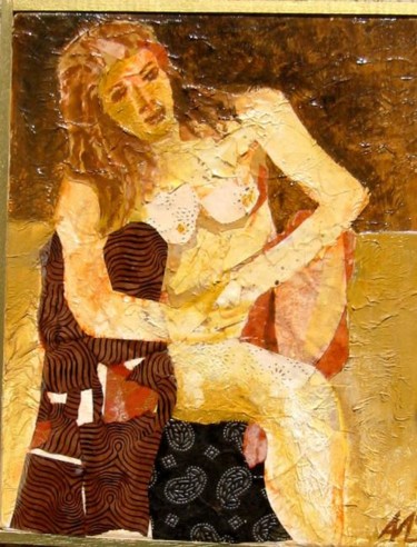 Painting titled "Armchair nude" by Agnes Mclaughlin, Original Artwork