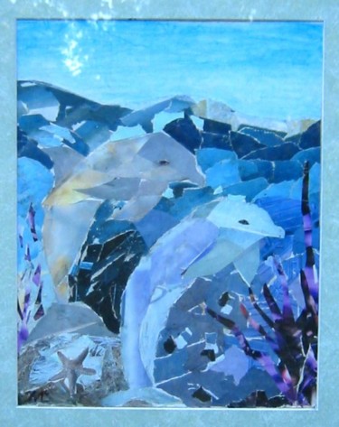 Painting titled "Dolphins" by Agnes Mclaughlin, Original Artwork, Oil