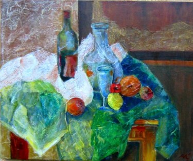 Painting titled "Dining table" by Agnes Mclaughlin, Original Artwork, Oil