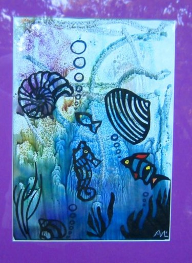 Painting titled "Sea water" by Agnes Mclaughlin, Original Artwork, Oil