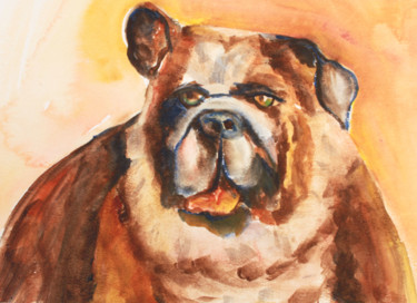 Painting titled "big-dog.jpg" by Agnes Mclaughlin, Original Artwork, Watercolor