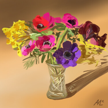 Digital Arts titled "flowers" by Agnes Mclaughlin, Original Artwork, Digital Painting