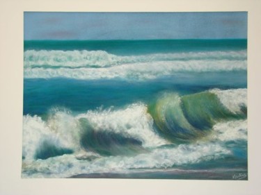 Dessin intitulée "vagues" par Martine Cart-Lamy, Œuvre d'art originale