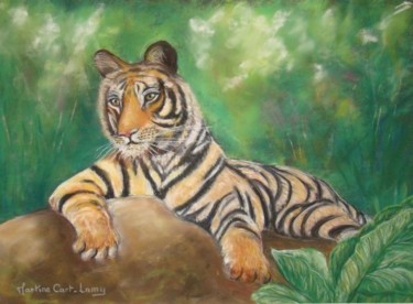 Peinture intitulée "tigre" par Martine Cart-Lamy, Œuvre d'art originale