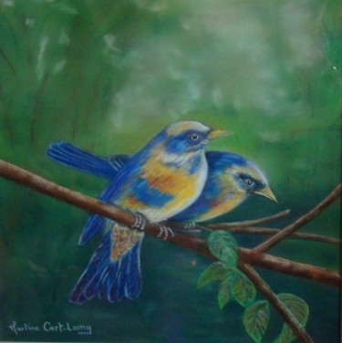 Peinture intitulée "oiseaux" par Martine Cart-Lamy, Œuvre d'art originale