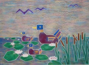 Peinture intitulée "canards!" par Martine Cart-Lamy, Œuvre d'art originale
