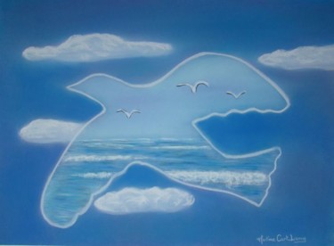 Drawing titled "nuage!" by Martine Cart-Lamy, Original Artwork