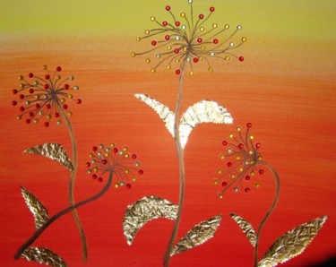 Painting titled "Fleurs!" by Martine Cart-Lamy, Original Artwork