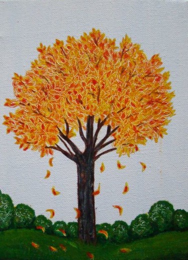 Peinture intitulée "automne" par Martine Cart-Lamy, Œuvre d'art originale