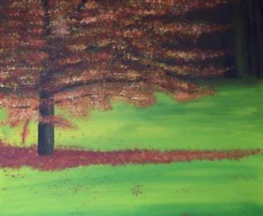 Painting titled "Automne" by Cyril Martin, Original Artwork, Acrylic