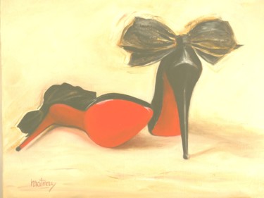 Painting titled "chaussures sexy" by Matray Marie-Christine, Original Artwork, Oil