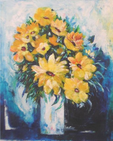 Peinture intitulée "bouquet" par Marie Claude Mauffrey, Œuvre d'art originale, Huile