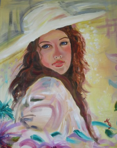 Painting titled "Charme" by Grotenclaes-Mergiotti Marie-Claire, Original Artwork, Acrylic