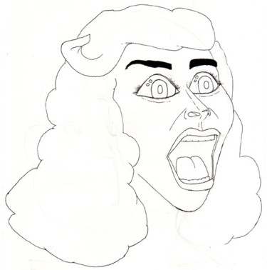 Drawing titled "Sreaming Woman #1" by Robert C. Mcmorrow Ii, Original Artwork