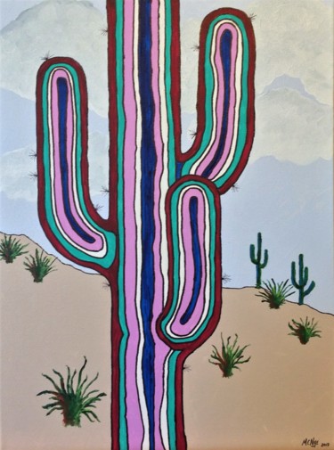 Painting titled "CACTUCOLOR" by Mitch Nye, Original Artwork, Acrylic