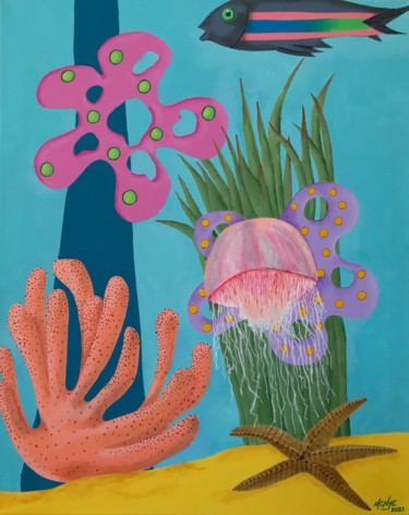 Peinture intitulée "AQUATIC FANTASY" par Mitch Nye, Œuvre d'art originale, Acrylique