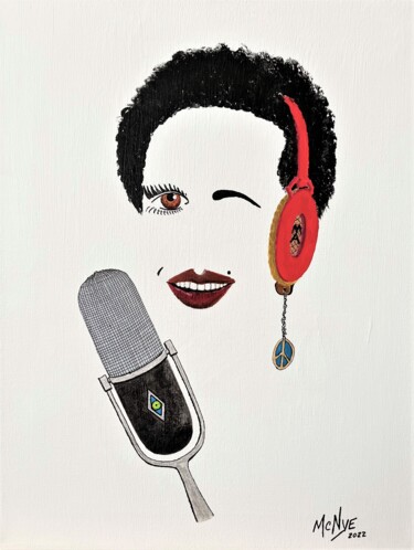 Painting titled "THE RADIO DJ" by Mitch Nye, Original Artwork, Acrylic