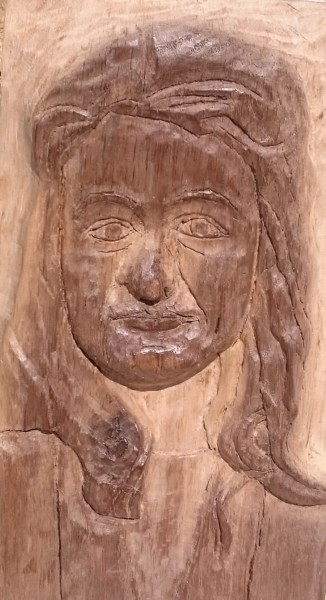 Скульптура под названием "ma fille Marie-Emmie" - Martine Chatain Ottelé, Подлинное произведение искусства, Дерево