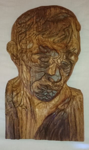 Скульптура под названием "regret" - Martine Chatain Ottelé, Подлинное произведение искусства, Дерево