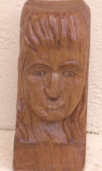 Скульптура под названием "jeune fille" - Martine Chatain Ottelé, Подлинное произведение искусства, Дерево