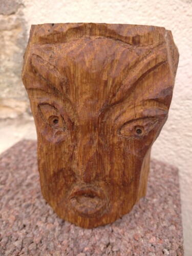 Sculpture intitulée "épouvante" par Martine Chatain Ottelé, Œuvre d'art originale, Bois