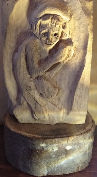 Sculpture titled "jeune garçon" by Martine Chatain Ottelé, Original Artwork, Wood